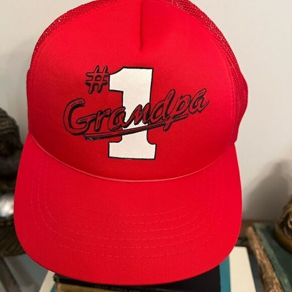 Vintage #1 Grandpa Made in The USA red SnapBack. - Picture 1 of 4